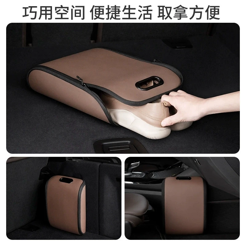 Car shoe box, shoe storage device in the car, dedicated trunk storage for storing front passenger shoes bag in car supplies