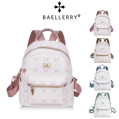 1 Uds. 【Diseño multicompartimento】Mochila pequeña con estampado de mariposa para mujer, Mini mochila portátil de gran capacidad, bolsa de almacenamiento multifuncional informal de moda