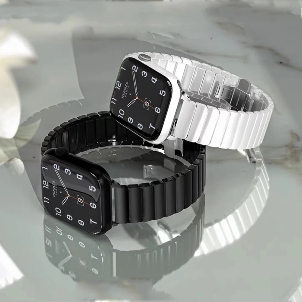 

Correa for apple watch 44mm 40mm strap iwatch SE 6 5 4 3 42mm 38mm luxury Ceramics bands for apple watch se band Easy to adjust