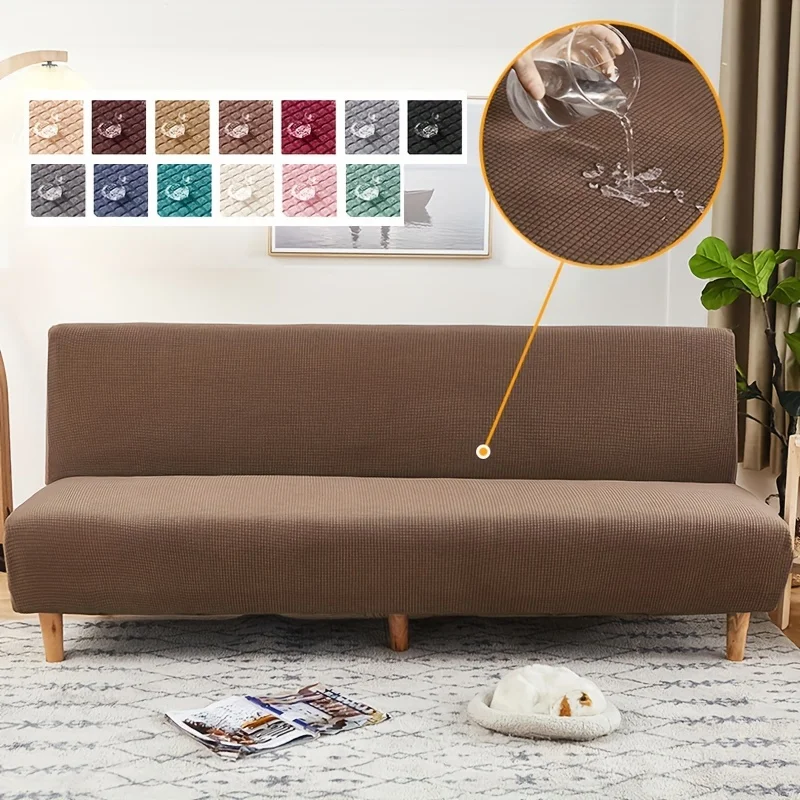 Modern Futon Cover  Easy-Care, Waterproof, Snug-Fit with Elastic Band - Perfect for  & Office Decor