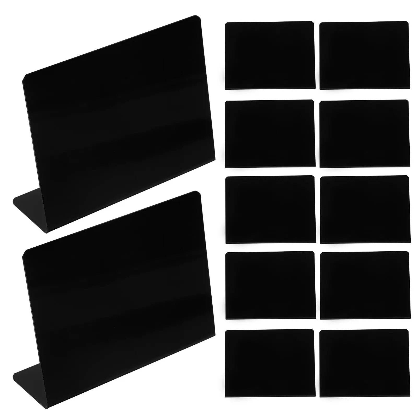 12Pcs Small Blackboard Signs Compact L-Shaped Chalkboard Sign for Table Numbers Gift Tags Wedding Place Cards Kitchen Notes
