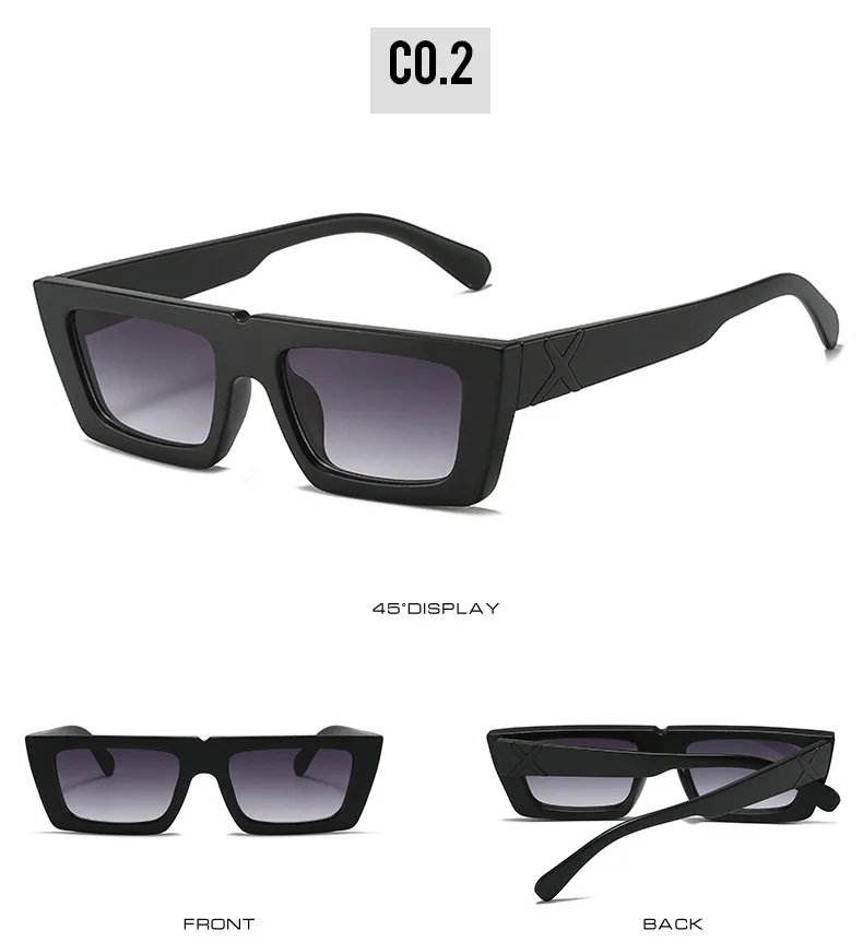 Kleine quadratische Sonnenbrille mit personalisierten Bügeln, X-Modellierung, für Damen und Herren, UV-Schutz, für den täglichen Gebrauch und Streetwear – Detail 8