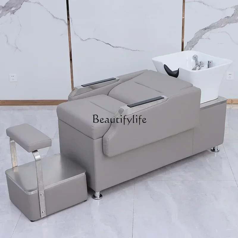 

ld 30Shampoo Chair High-End Hair Salon for Hair Salon Simple Half Lying Flushing Bed Ceramic Basin