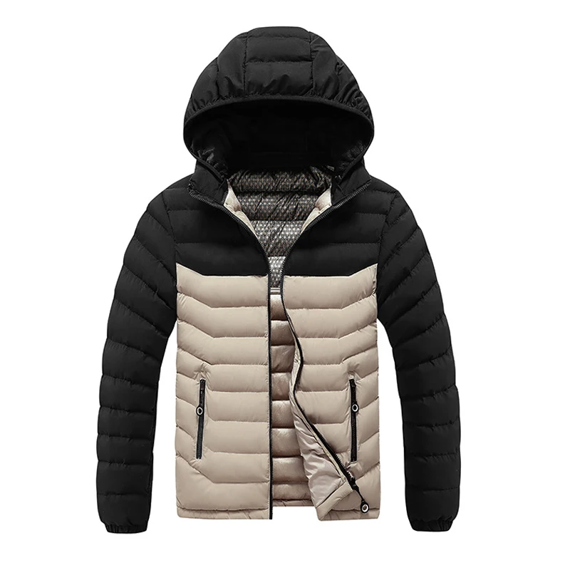 Zimowa męska kurtka z podszewką Bomber Casual Men Cotton Thicken Warm Hooded Parkas Coats Męskie termiczne kurtki wiatrówki Odzież