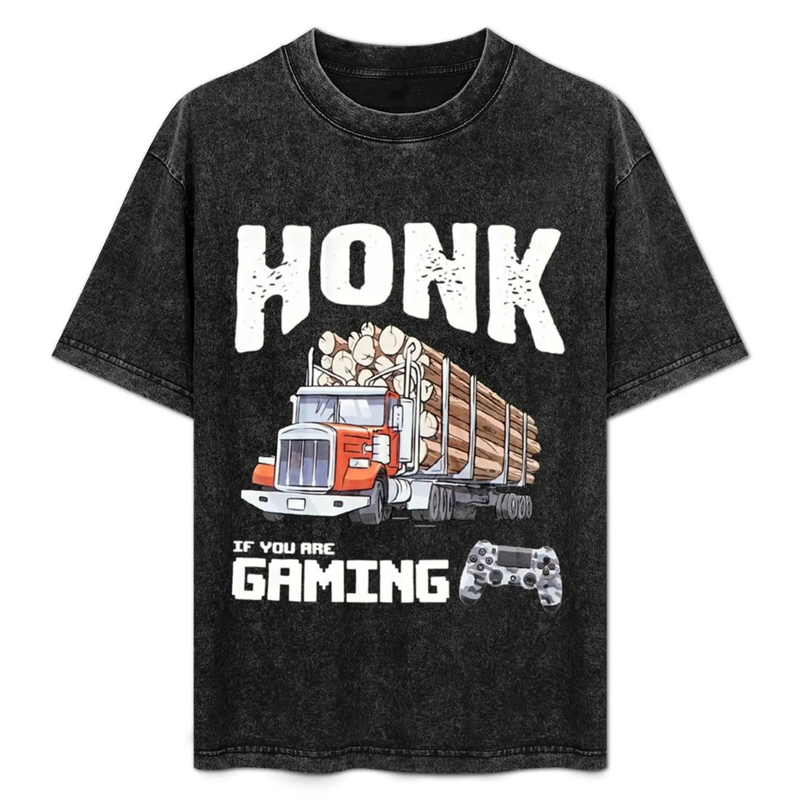 

HONK IF YOU ARE GAMING (TRUCKER GAMER) Cool T-Shirt Breathable Gym Short Sleeve T-Shirt