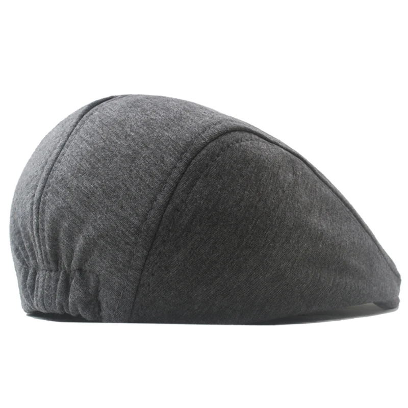 Adjustable Cotton Newsboy Caps Men Woman Casual Beret Flat Ivy Cap Soft Solid Color Driving Cabbie Hat Unisex Blak Gray Hats Men