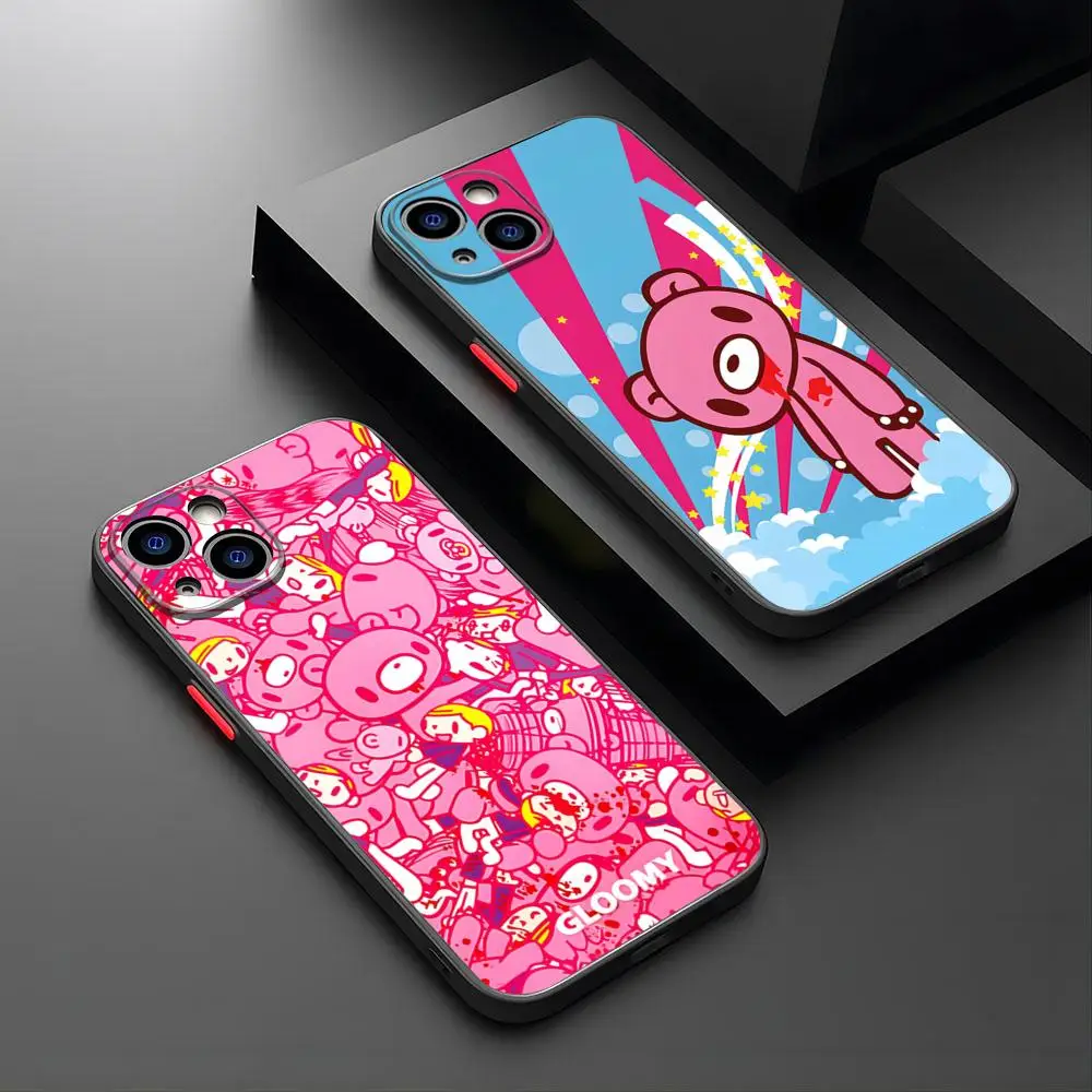 Cute G-Gloomy Bear Phone Case For IPhone 15 Pro 14 Pro Max 16 Plus 13 11 12 Mini Xs X Xr 7 8 Plus Se Matte Cover