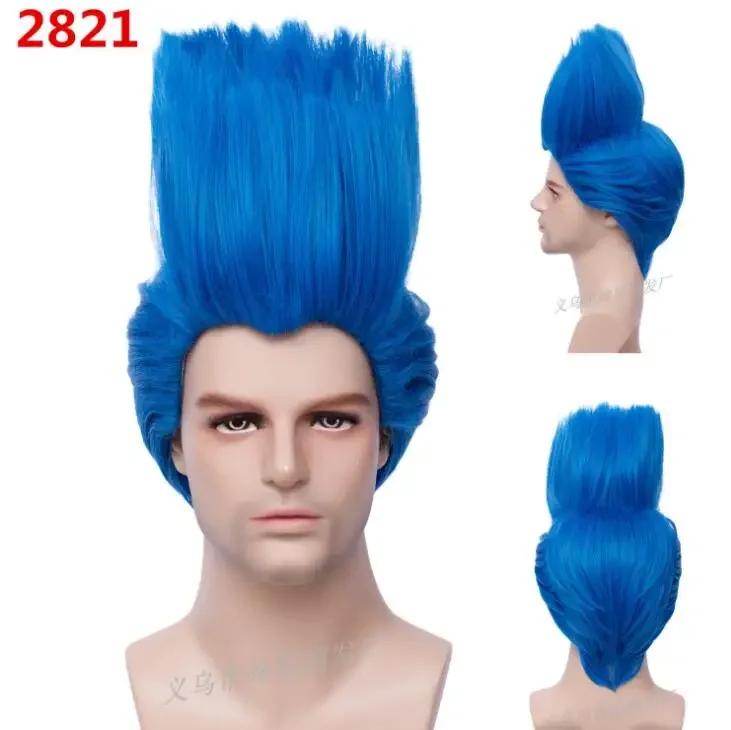 Anime 3 Hades Cosplay Wig Short Gradient Heat Resistant  Hair Halloween Party Role Play Costume Wigs