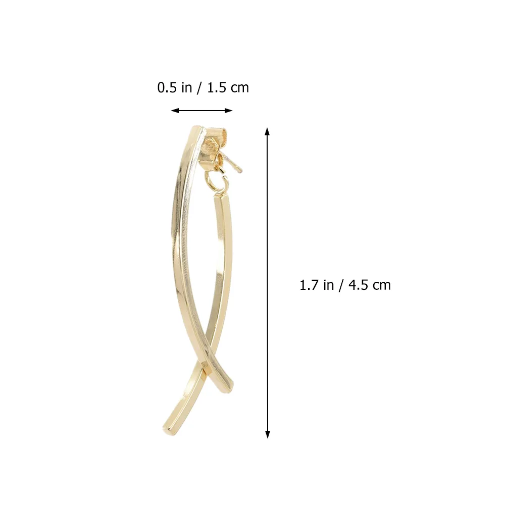 

Metal Earrings 2 Pairs Curved Wedding nament Evening Accessory Comfortable Women Girls Ear Pendant