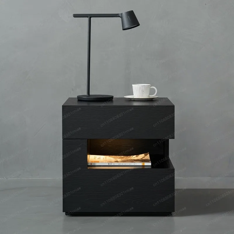 

Designer Italian minimalist bedside table with lamp integrated suspended bedside table modern minimalist bedroom locker