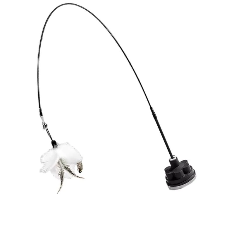 لعبة عصا إغاظة القطط بالشفط مع دعابة آمنة دوارة من الريش للحيوانات الأليفة