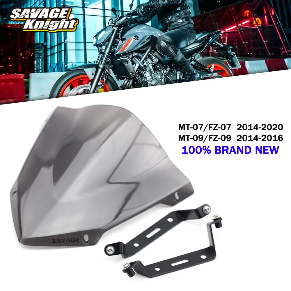 

Ветровое стекло мотоцикла MT 07 FZ 07 для Yamaha MT07 FZ07 2014-2020 дым ПВХ ветровой отражатель воздушный поток ветрозащитный отражатель