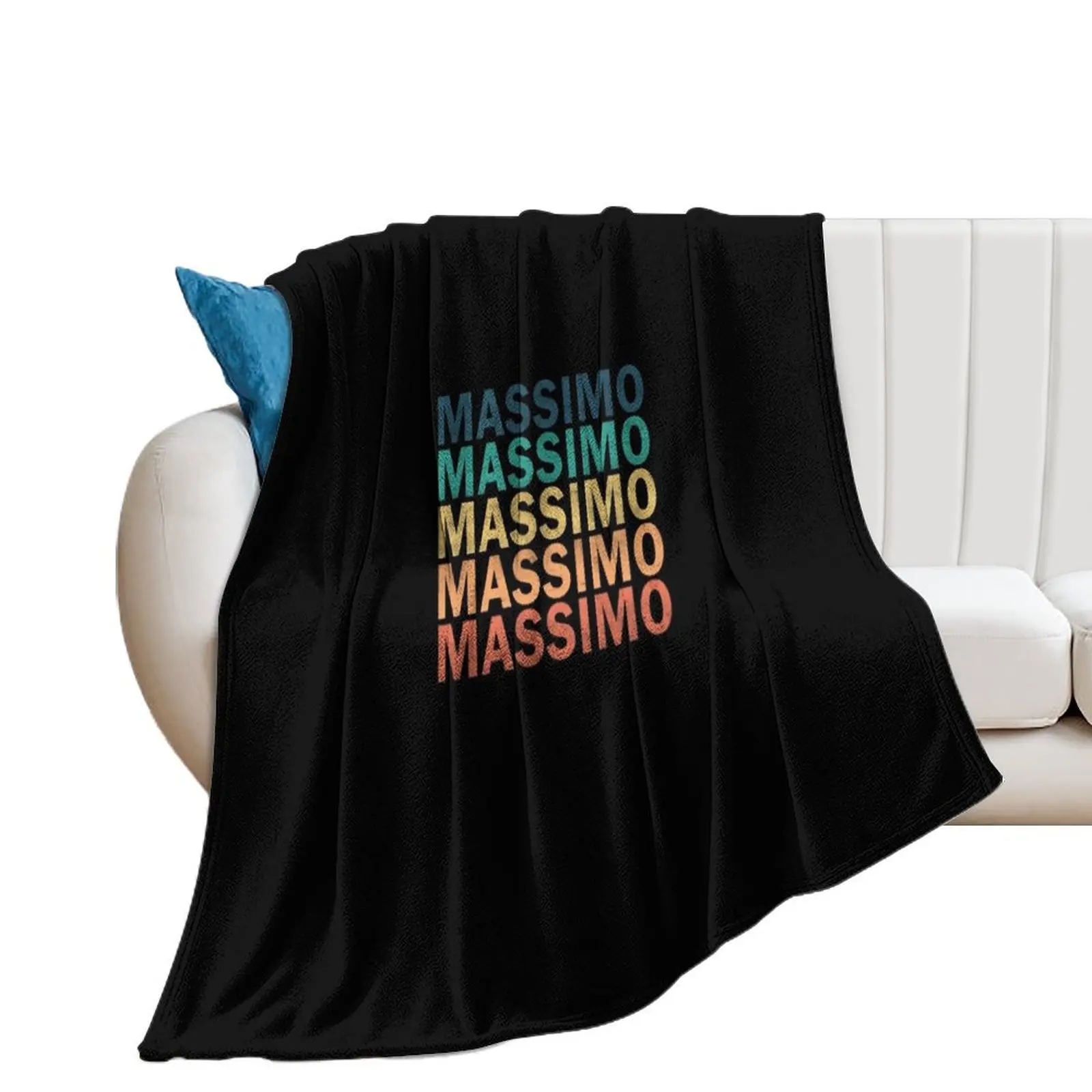 Massimo Name T Shirt - Massimo Vintage Retro Massimo Name Gift Item Tee Throw Blanket Plaid Summer Beddings Blankets