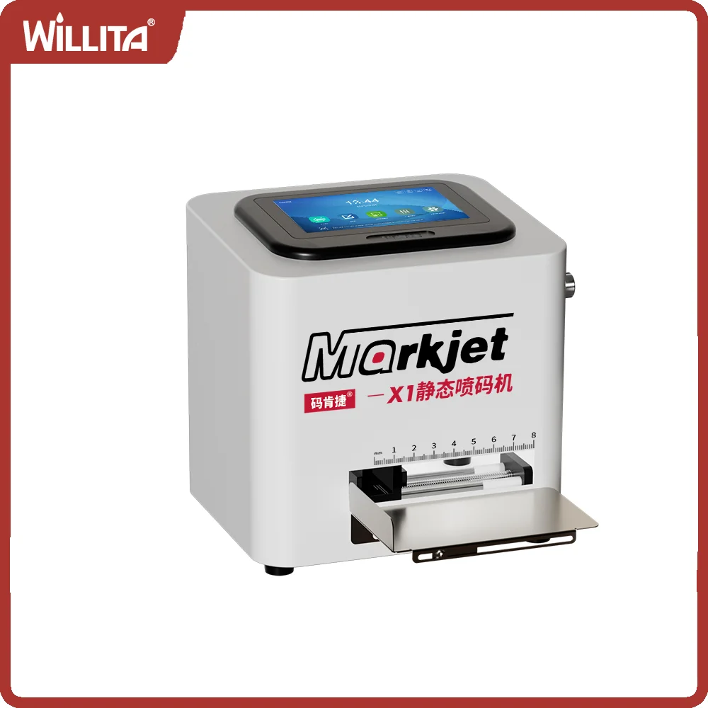 Willita 12.7mm Desktop Inkjet Printer Batch Code Date Number Logo Expiry Date For Bottle Card Metal Portable Printing Machine