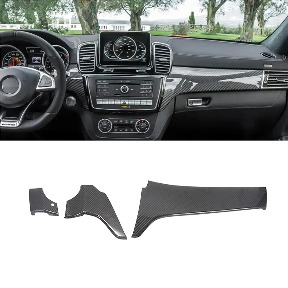 

Real Dry Carbon Fiber Interior Center Console Dashboard Panel Cover Trim For Mercedes GLE 350 GLS 400 2015-2018