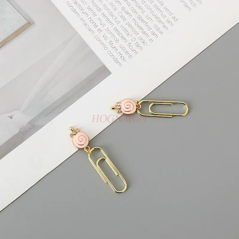 2PCS Small Fresh Bookmark Clip Pendant Paper Clip Handbook Card Decoration Paper Clip Storage Clip