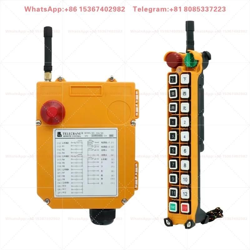 F24-18S Industrial Wireless Remote Control, 18 Single Speed Buttons, IP65, 100m Range, for Crane Hoist Industrial Equipment