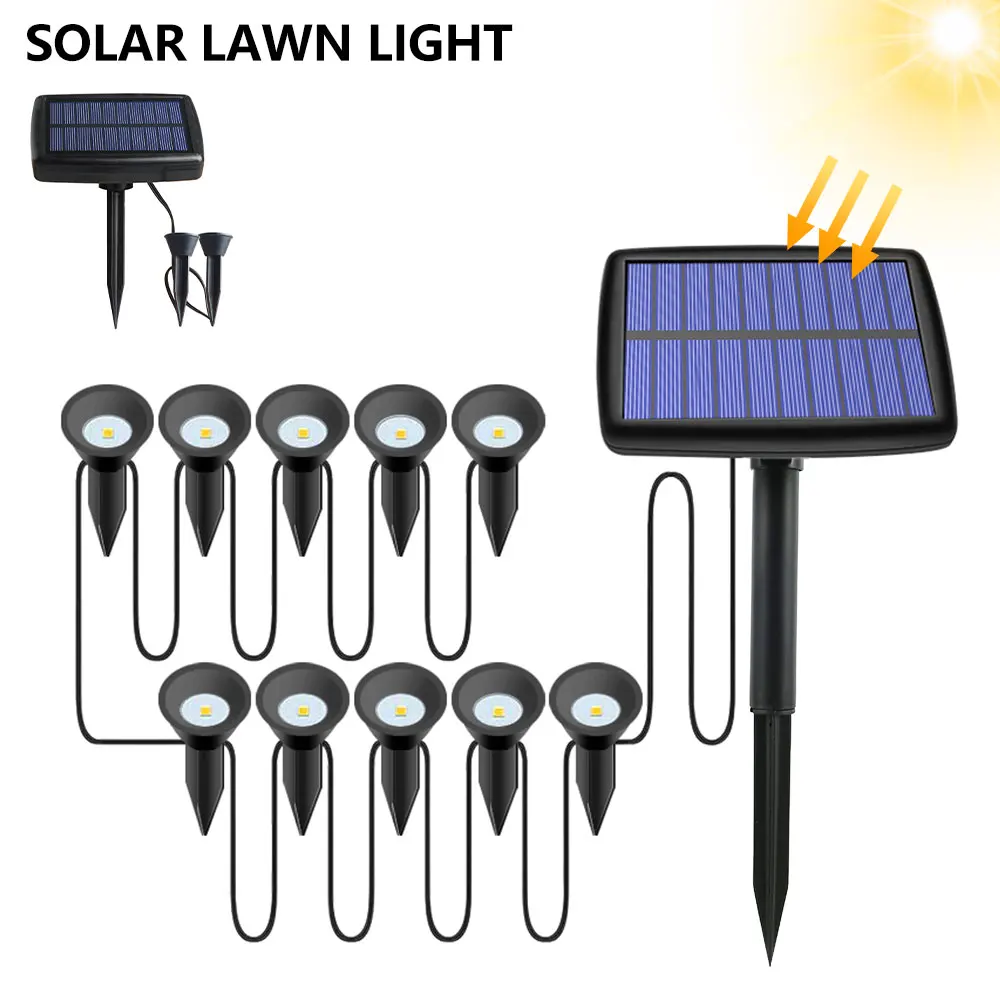 Led Solar Pathway Lights Outdoor Waterproof Lawn Lamps Spotlights Landscape Lighting Garden Decoration Patio Yard Solar Lamp