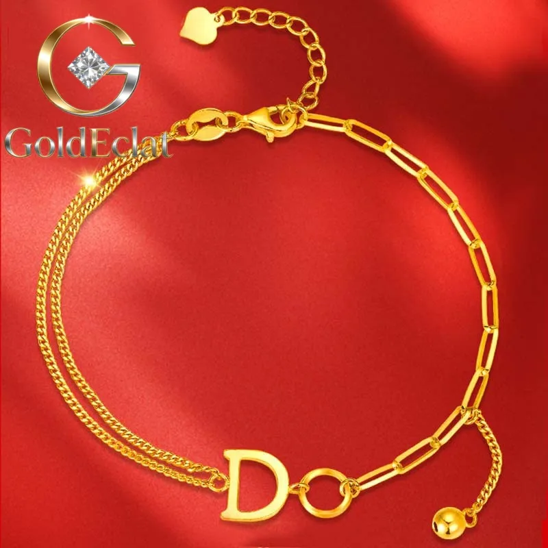 

Женский браслет GoldEclat Luxury из чистого золота 24K 9999 пробы, универсальный, в английском стиле, изысканный.