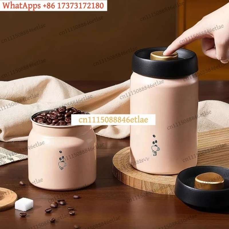 k3 Stainless Steel Vacuum Coffee Canister – Airtight, Moisture-Proof & Rust-Resistant Bean Storage Container