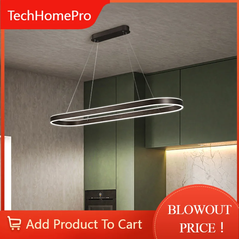 TechHPNordic Modern LED Restaurant Chandelier Aluminum Ceiling Chandelie For Kitchen Living Room