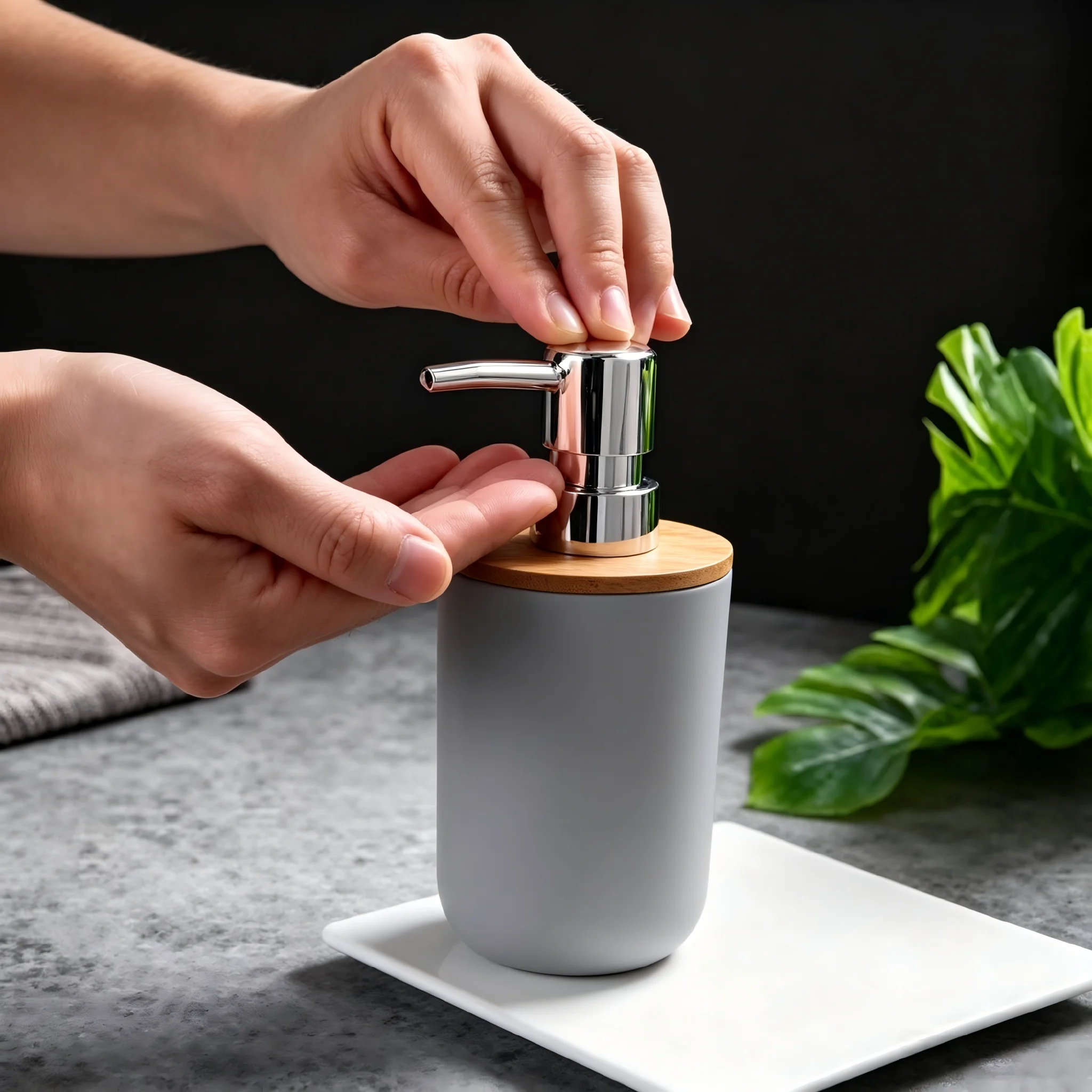 

5 Colors Bamboo Soap Dispenser Bathroom Countertop Soap Dispensers Natural Tough Eco Friendly Lotion Bottle for Kitchen Bathroom