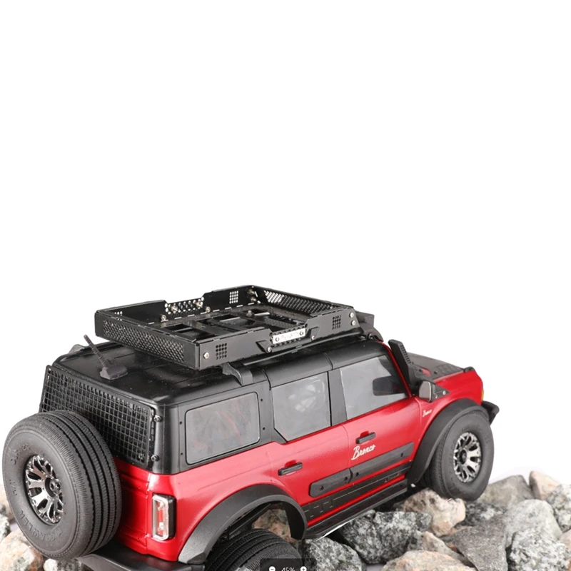 고정 레일이 있는 금속 수하물 캐리어 루프 랙, TRAXXAS TRX4M 1/18 RC 크롤러 자동차 업그레이드 액세서리