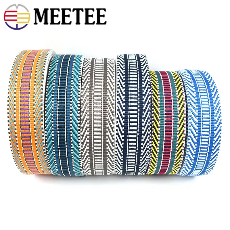 2Meters 38mm Polyester Cotton Jacquard Webbing Tapes 2mm Thick Bag Strap Belt Lace Ribbons DIY Garment Textile Sewing Decoration