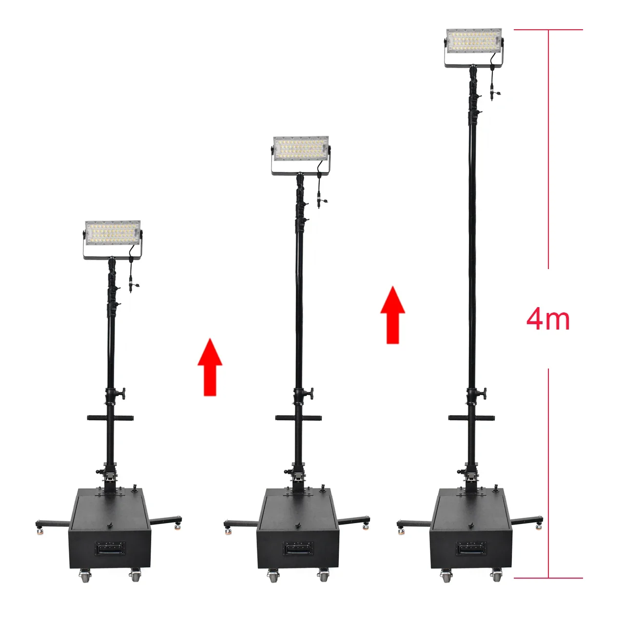 Alta Potência Móvel Recarregável LED Construção Luz De Inundação, 18000 Lumens, luz De Trabalho