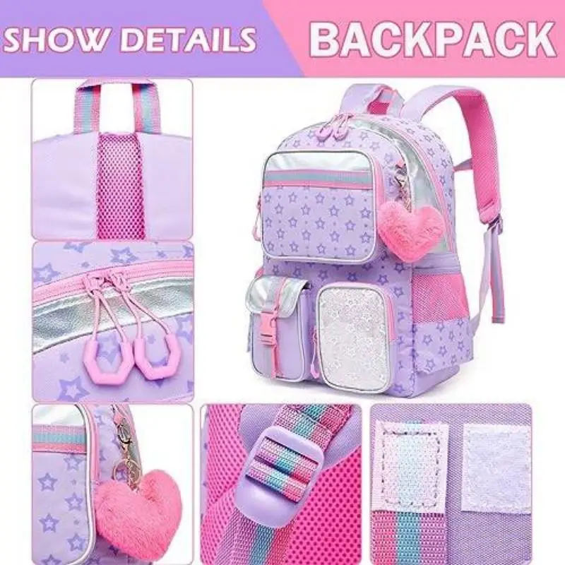 Backpack for Girls School Bag Aesthetic Backpack for Elementary Student Teen Girls Cute Bookbag Kids Kawaii Backpack for Girls