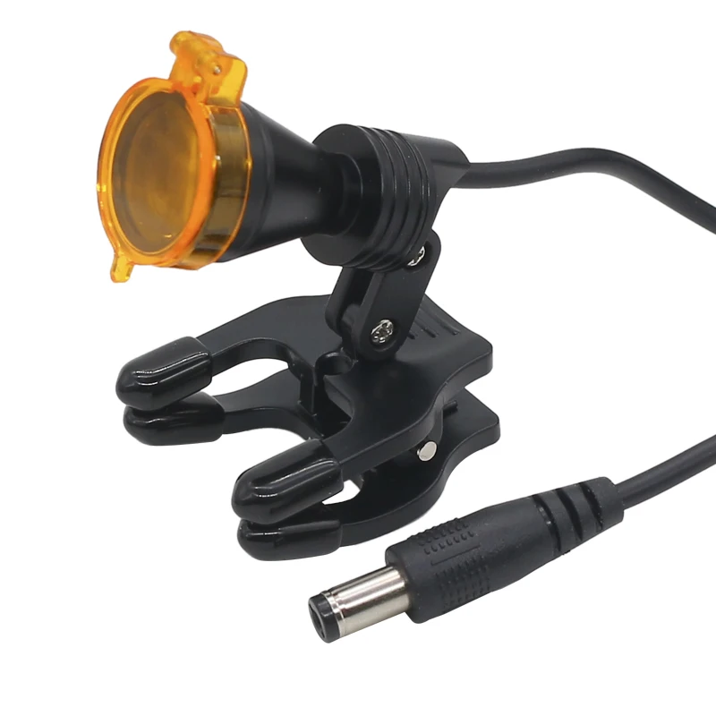 5W LED Dental Headlight with Battery Medical Head Lamp for Dental Loupe with Yellow Filter Strong Light with Clip