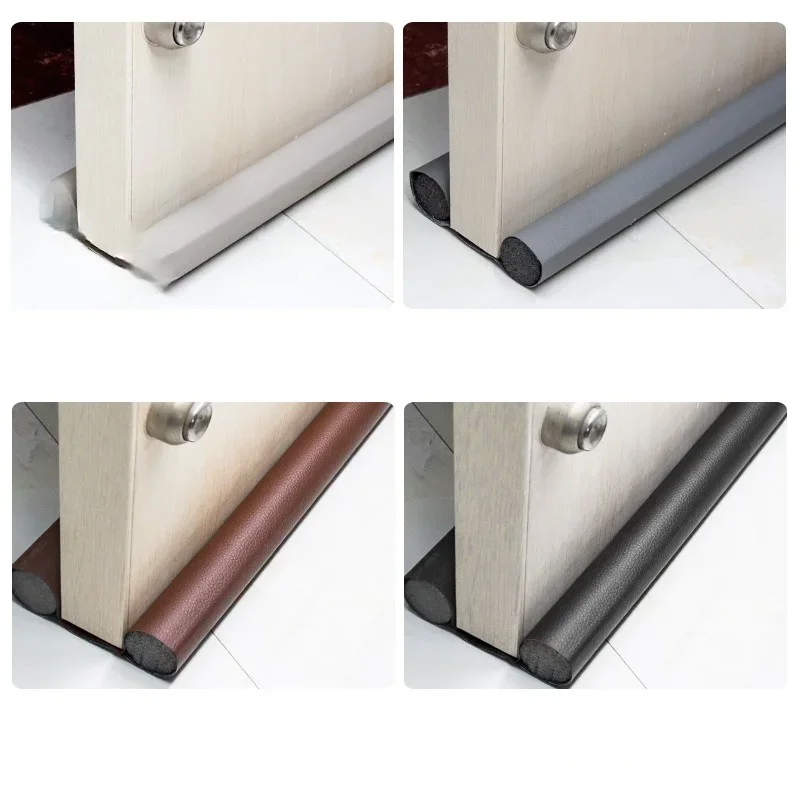 Upgraded Leather 96cm Flexible Door Bottom Sealing Strip Guard Sealer Draft Stopper Weatherstrip Wind Dust Blocker Protector