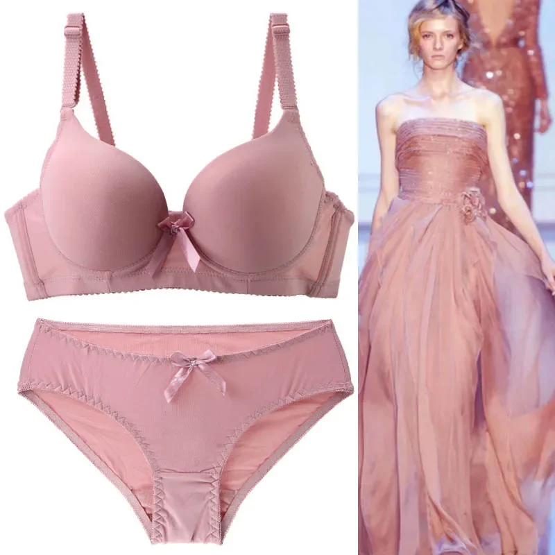 2022 Nieuwe Stijl BC Cup Bh Set Voor Vrouwen Brasserie Roze Rood Blauw Beige Zwart Slipje Push Up Ondergoed Plus size Lingerie