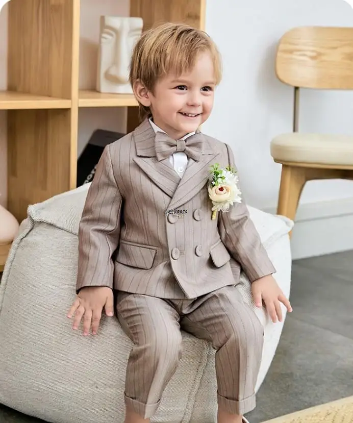 Boys Luxurious Photography Suit Children Formal Wedding Dress Kids Stage Performance Blazer Suit Baby Birthday Ceremony Costume