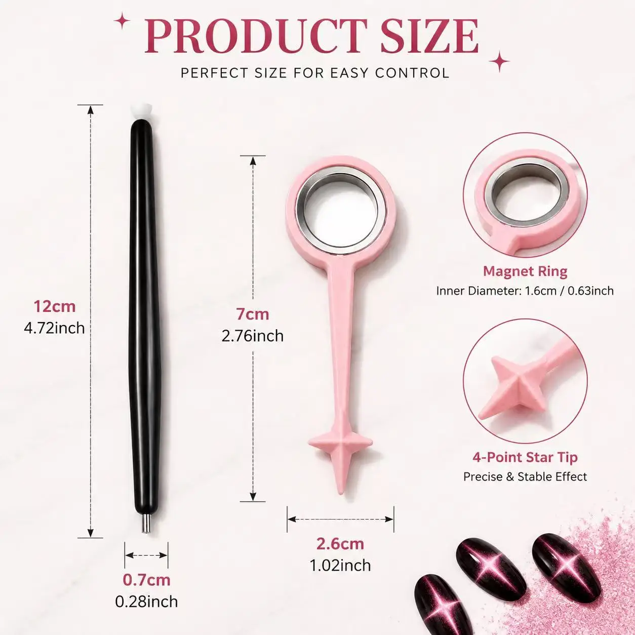 2Pcs New Nail Tech Tool Set, Nail Tools for Cat Eye Nails, Multi-Purpose Nail Art Tools, Nail Tech Must-Haves, Nail Supplies