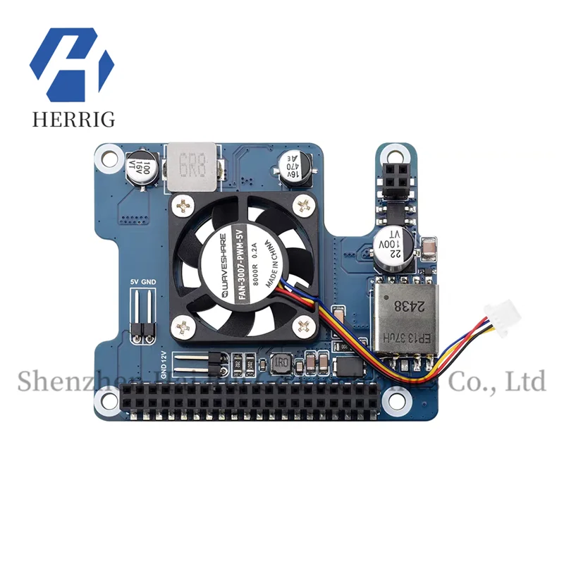 

MicroSnow Raspberry Pi 5 PoE (Power over Ethernet) Expansion Board, supports 802.3af/at, with cooling fan