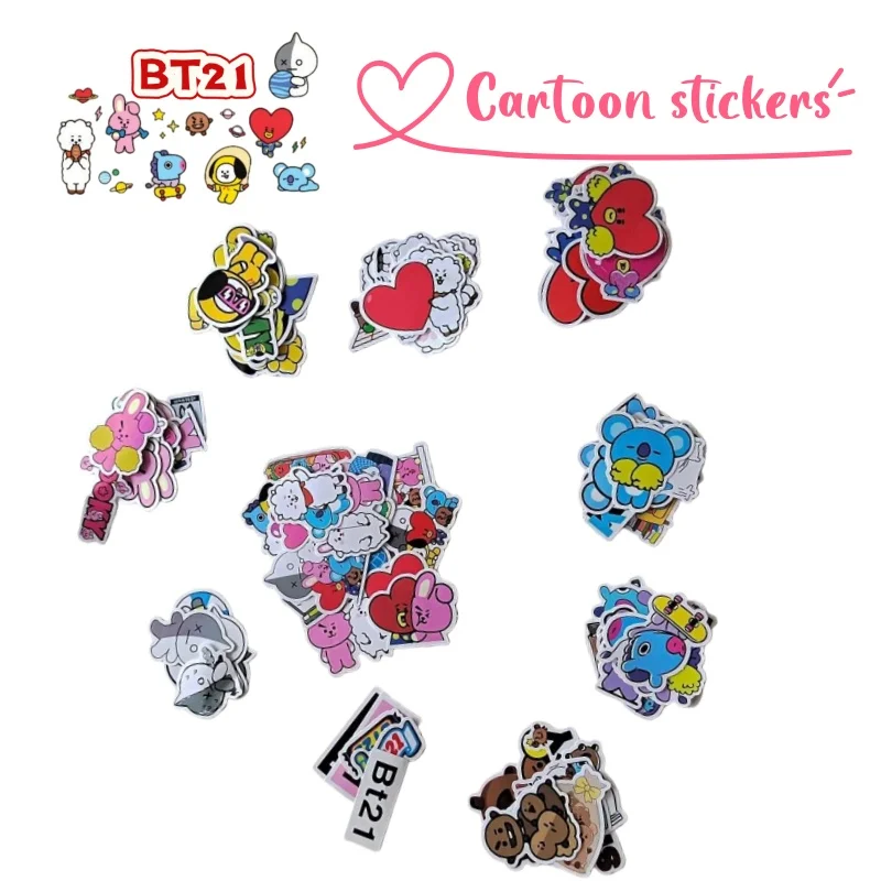 

Новый BT21 koya shooky mang chimmy tata RJ мультфильм компьютер мобильный телефон декоративная наклейка студенческий журнал декоративная наклейка
