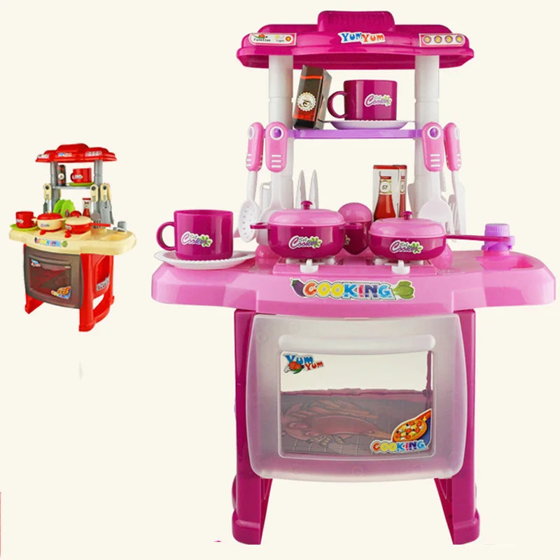 2020 New Kids Kitchen Set Children Kitchen Toys LargeSimulation Model Colourful Play Educational Toy for Girl Baby