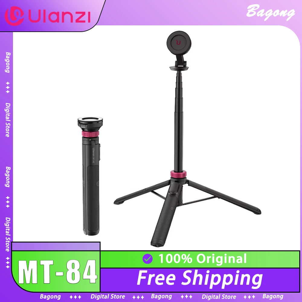 Ulanzi MT-84 Magnetic Selfie Stick Tripod 1.53M Wireless Bluetooth Remote Phone Extension Phone Live Streaming Vlog Custom Gift