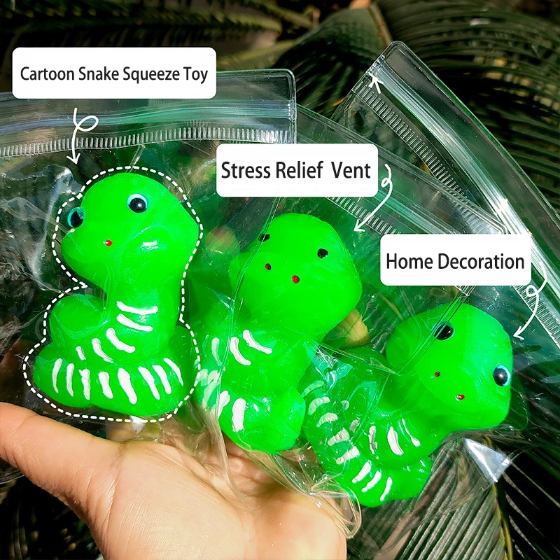 

2025 Новогодняя змея, мягкая липкая игрушка для снятия стресса, расслабляющие игрушки, сжимаемая таба, мягкая игрушка с медленным отскоком, кавайные мультяшные зеленые игрушки-змеи