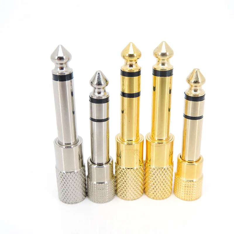 2/3pole Jack 6.35mm 6.5 Male to 3.5mm Female Converter connector Headphone Adapter Audio Plug Gold plated Amplifier