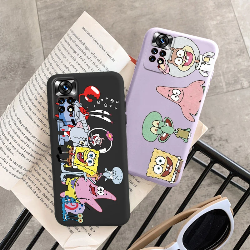 Etui na telefon Funny Cartoon SpongeBob SquarePants do Xiaomi Redmi Note 11 11S Note 11S 4G Cute Patrick Star Silicone Soft TPU Cover