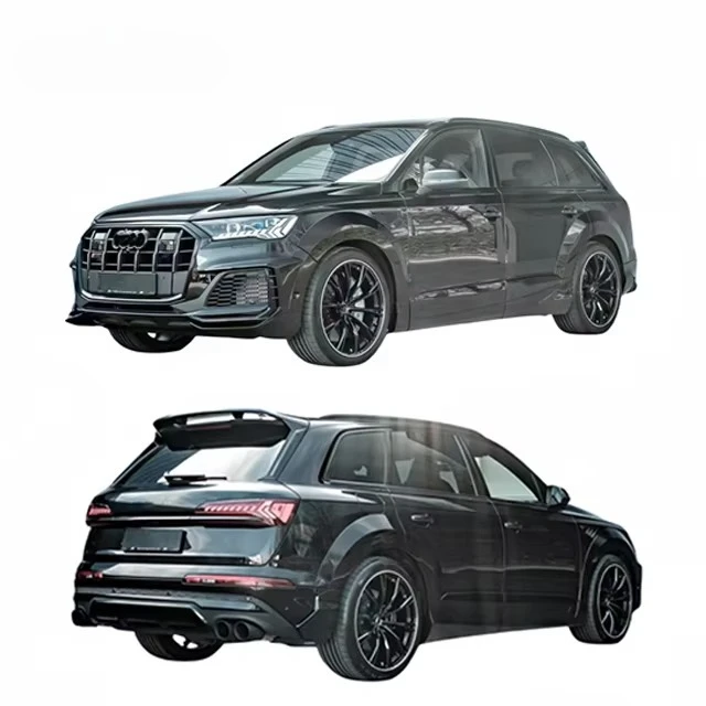 لأودي Q7 SQ7 2020-2023 ABT نمط ترقية طقم الجسم الواسع درابزين مضيئة الجانب تنورة الخلفية الذيل المفسد الناشر