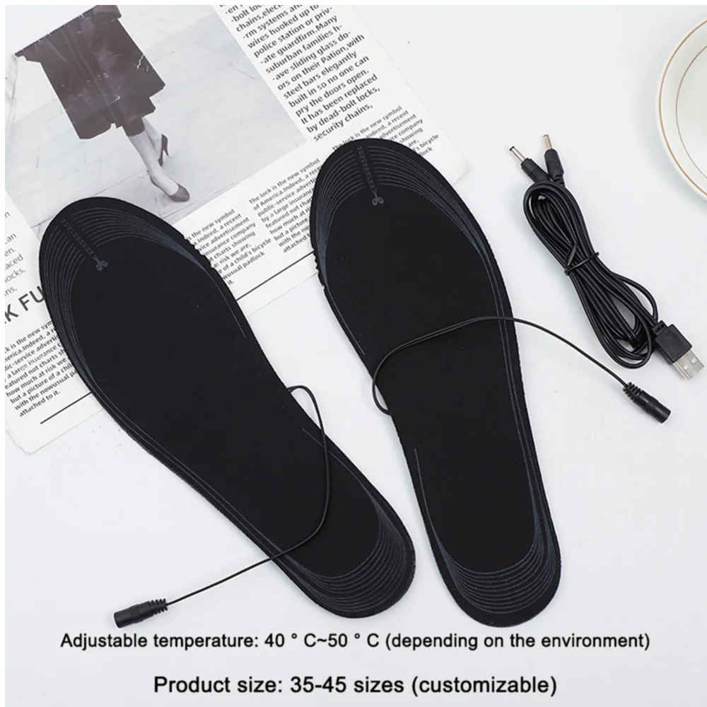 نعال أحذية تسخين كهربائي USB مجانًا لقطع درجة حرارة قابلة للتعديل لتدفئة القدم، حرارة دافئة قابلة للغسل للجنسين
