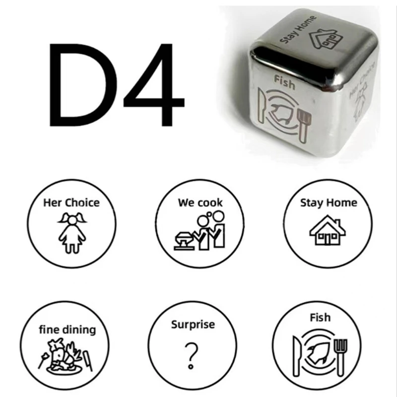 Food Decision Dice Unique Custom Engraved with Sushi BBQ Burgers Prediction Solution Valentine'S Day Present Style 2