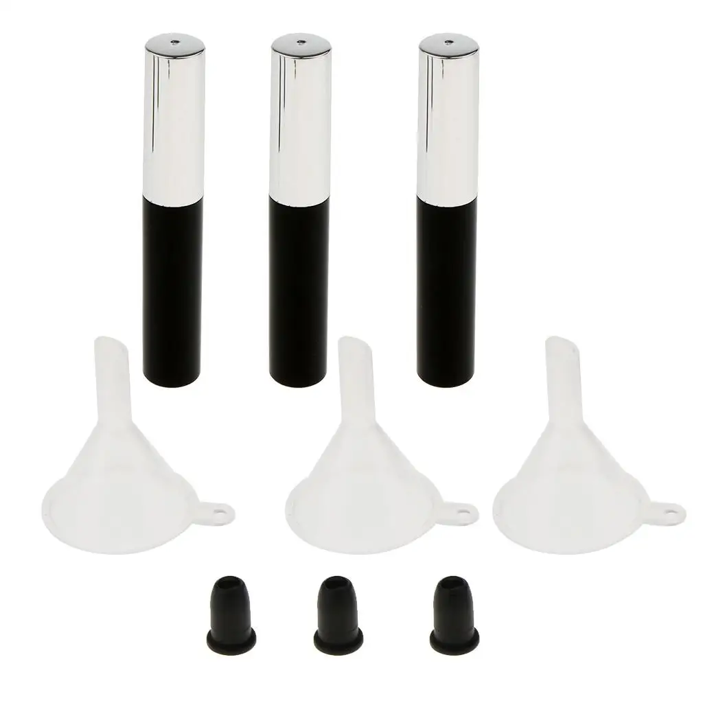 3pcs 4ml Empty Mascara Tube With Rubber Inserts Funnels Set