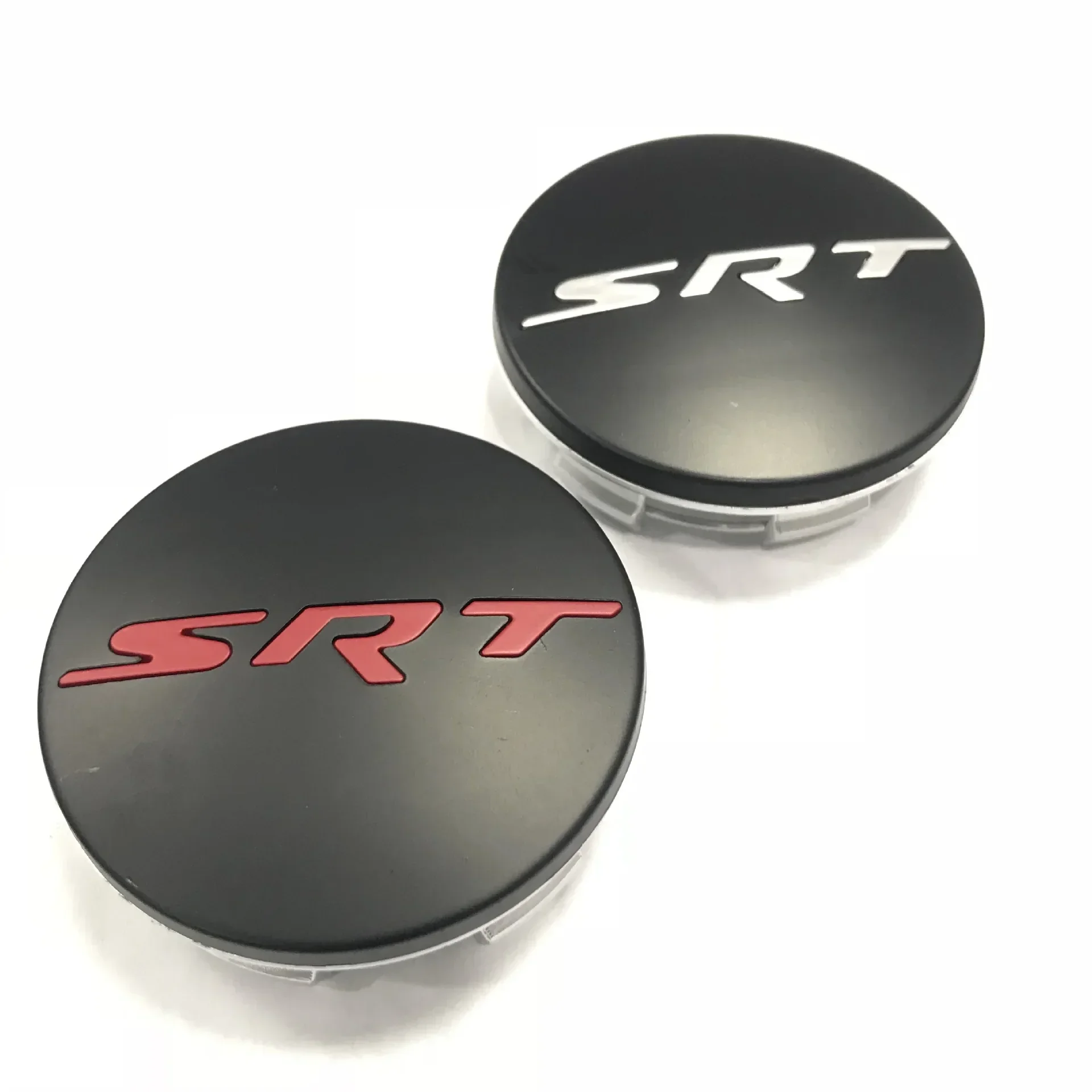 4pcs 63mm Car Wheel Center Caps with SRT Badge Logo For Chrysler 300C for Dodge Hell Cat SRT Charger Rim Hubcaps Cover Emblem