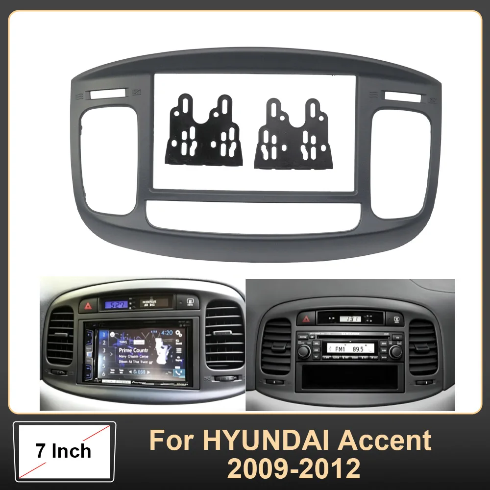 7 Inch 2Din Android GPS MP5 Car Stereo Head Unit Dash Frame Installation Fascia Panel Fit For HYUNDAI Accent 2009-2012