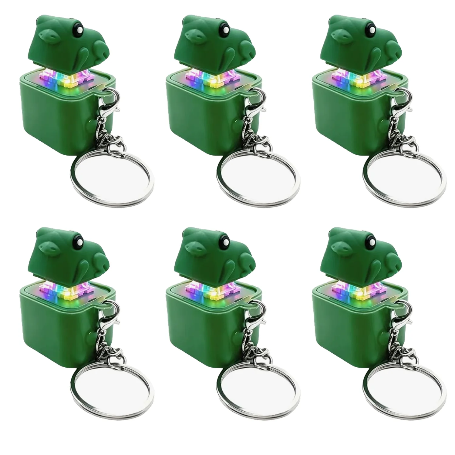 Juguete antiestrés con forma de rana, llavero con luces LED de sonido, regalo divertido para niños y niñas