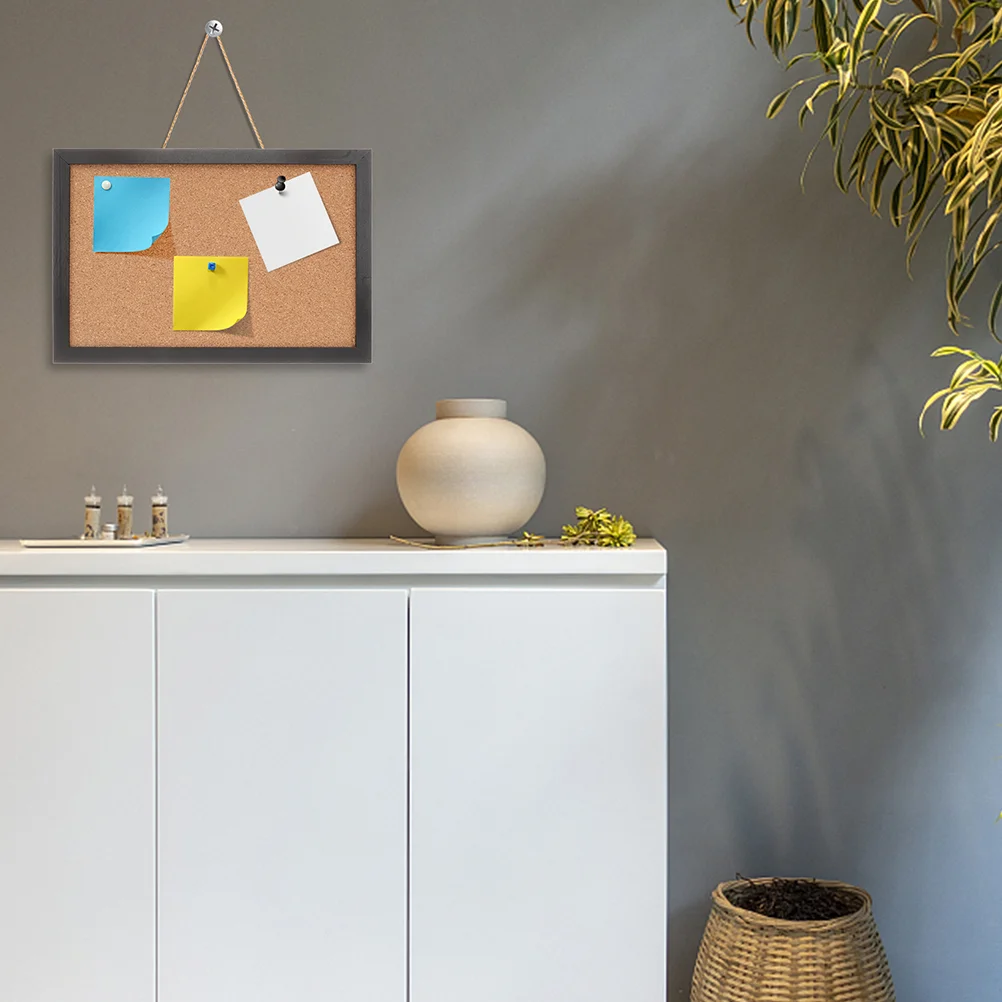 Panneau en liège pour décoration murale de bureau, carreaux encadrés pour mémo, tableaux à épingles pour murs, bureau avec boîte